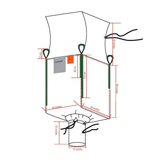 #1991 SAC CONTENEUR J/G 44 UV LAMINE <br>40X40X48