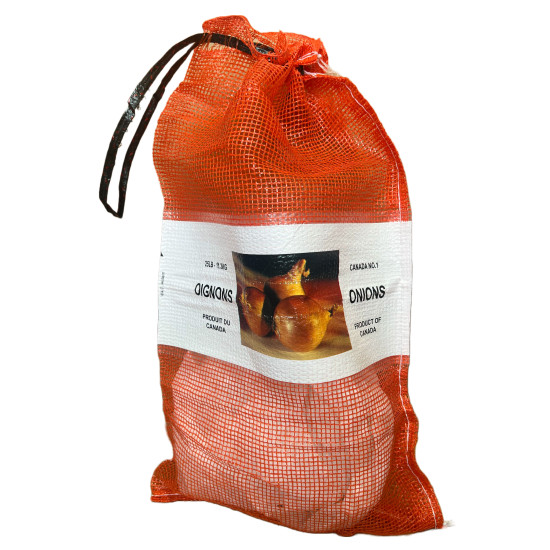 #M15ORLP SAC OIGNON DU QUÉBEC ORANGE 25 LBS <br>15X25