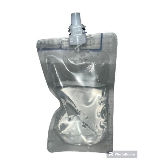 #PS250C_B POCHETTE LIQUIDE TRANSPARENTE 250ML + BOUCHON <br>100X160X300 MM EXT.